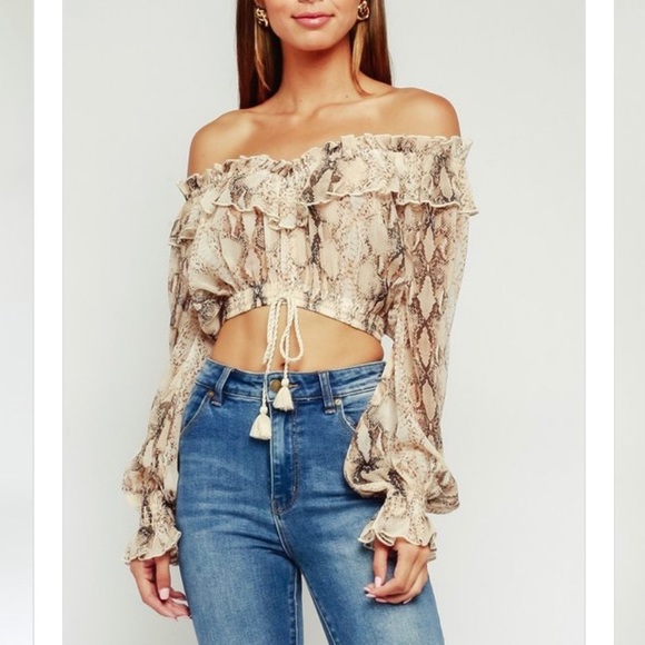 Tops - 🌺Snake Print Crop Top